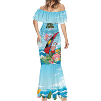 Personalized Antigua and Barbuda Christmas Mermaid Dress Windsurfing Santa Caribbean Tropical Style - Wonder Print Shop