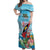 Personalized Antigua and Barbuda Christmas Off Shoulder Maxi Dress Windsurfing Santa Caribbean Tropical Style - Wonder Print Shop