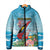 Personalized Antigua and Barbuda Christmas Padded Jacket Windsurfing Santa Caribbean Tropical Style - Wonder Print Shop