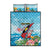 Personalized Antigua and Barbuda Christmas Quilt Bed Set Windsurfing Santa Caribbean Tropical Style - Wonder Print Shop