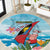 Personalized Antigua and Barbuda Christmas Round Carpet Windsurfing Santa Caribbean Tropical Style - Wonder Print Shop