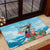 Personalized Antigua and Barbuda Christmas Rubber Doormat Windsurfing Santa Caribbean Tropical Style - Wonder Print Shop