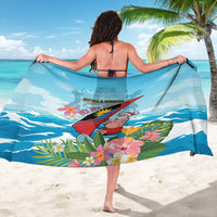 Personalized Antigua and Barbuda Christmas Sarong Windsurfing Santa Caribbean Tropical Style - Wonder Print Shop