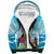 Personalized Antigua and Barbuda Christmas Sherpa Hoodie Windsurfing Santa Caribbean Tropical Style - Wonder Print Shop