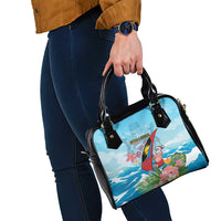 Personalized Antigua and Barbuda Christmas Shoulder Handbag Windsurfing Santa Caribbean Tropical Style - Wonder Print Shop