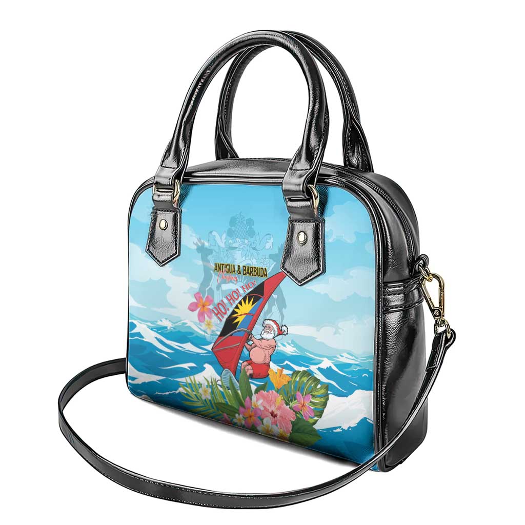 Personalized Antigua and Barbuda Christmas Shoulder Handbag Windsurfing Santa Caribbean Tropical Style - Wonder Print Shop