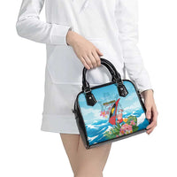 Personalized Antigua and Barbuda Christmas Shoulder Handbag Windsurfing Santa Caribbean Tropical Style - Wonder Print Shop