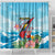 Personalized Antigua and Barbuda Christmas Shower Curtain Windsurfing Santa Caribbean Tropical Style - Wonder Print Shop