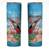 Personalized Antigua and Barbuda Christmas Skinny Tumbler Windsurfing Santa Caribbean Tropical Style - Wonder Print Shop