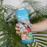 Personalized Antigua and Barbuda Christmas Skinny Tumbler Windsurfing Santa Caribbean Tropical Style - Wonder Print Shop