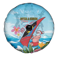 Personalized Antigua and Barbuda Christmas Spare Tire Cover Windsurfing Santa Caribbean Tropical Style - Wonder Print Shop