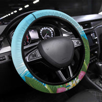 Antigua and Barbuda Christmas Steering Wheel Cover Windsurfing Santa Caribbean Tropical Style - Wonder Print Shop