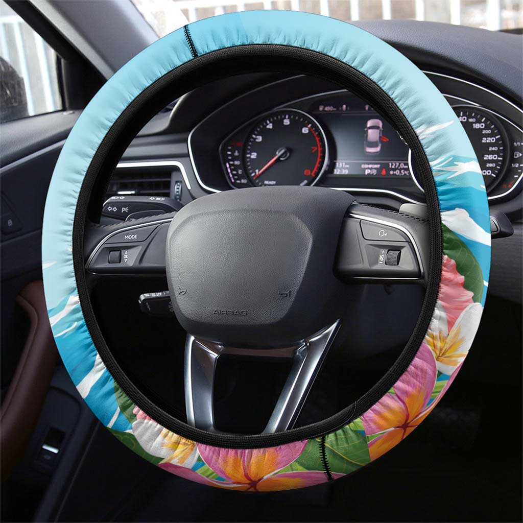 Antigua and Barbuda Christmas Steering Wheel Cover Windsurfing Santa Caribbean Tropical Style - Wonder Print Shop