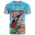 Personalized Antigua and Barbuda Christmas T Shirt Windsurfing Santa Caribbean Tropical Style - Wonder Print Shop
