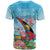 Personalized Antigua and Barbuda Christmas T Shirt Windsurfing Santa Caribbean Tropical Style - Wonder Print Shop