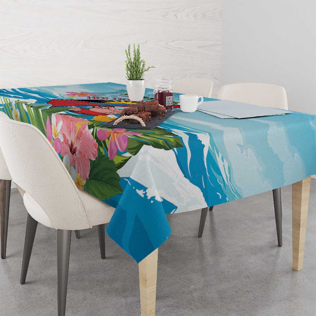 Personalized Antigua and Barbuda Christmas Tablecloth Windsurfing Santa Caribbean Tropical Style - Wonder Print Shop