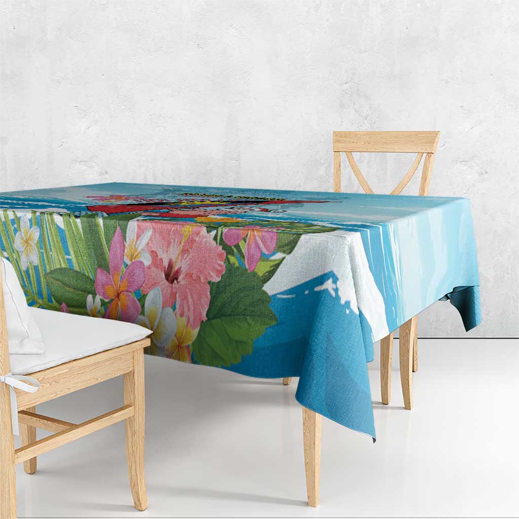 Personalized Antigua and Barbuda Christmas Tablecloth Windsurfing Santa Caribbean Tropical Style - Wonder Print Shop