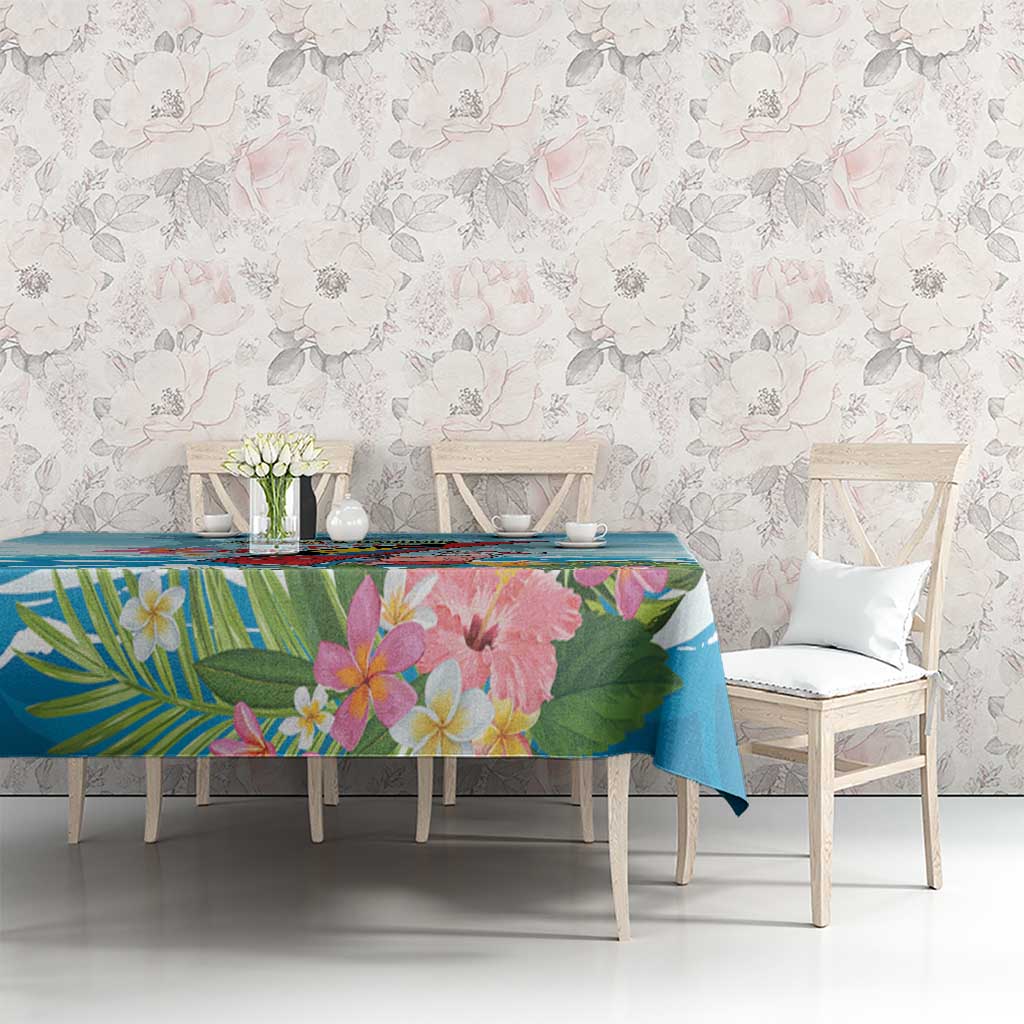 Personalized Antigua and Barbuda Christmas Tablecloth Windsurfing Santa Caribbean Tropical Style - Wonder Print Shop