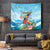 Personalized Antigua and Barbuda Christmas Tapestry Windsurfing Santa Caribbean Tropical Style - Wonder Print Shop