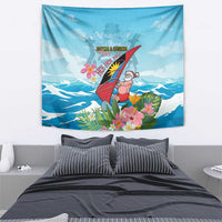 Personalized Antigua and Barbuda Christmas Tapestry Windsurfing Santa Caribbean Tropical Style - Wonder Print Shop