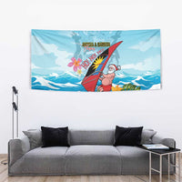 Personalized Antigua and Barbuda Christmas Tapestry Windsurfing Santa Caribbean Tropical Style - Wonder Print Shop