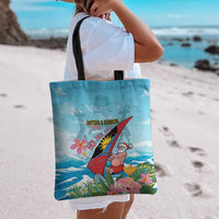 Personalized Antigua and Barbuda Christmas Tote Bag Windsurfing Santa Caribbean Tropical Style - Wonder Print Shop