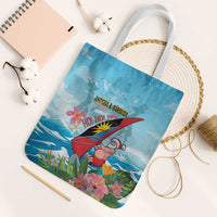 Personalized Antigua and Barbuda Christmas Tote Bag Windsurfing Santa Caribbean Tropical Style - Wonder Print Shop