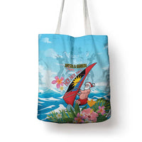 Personalized Antigua and Barbuda Christmas Tote Bag Windsurfing Santa Caribbean Tropical Style - Wonder Print Shop