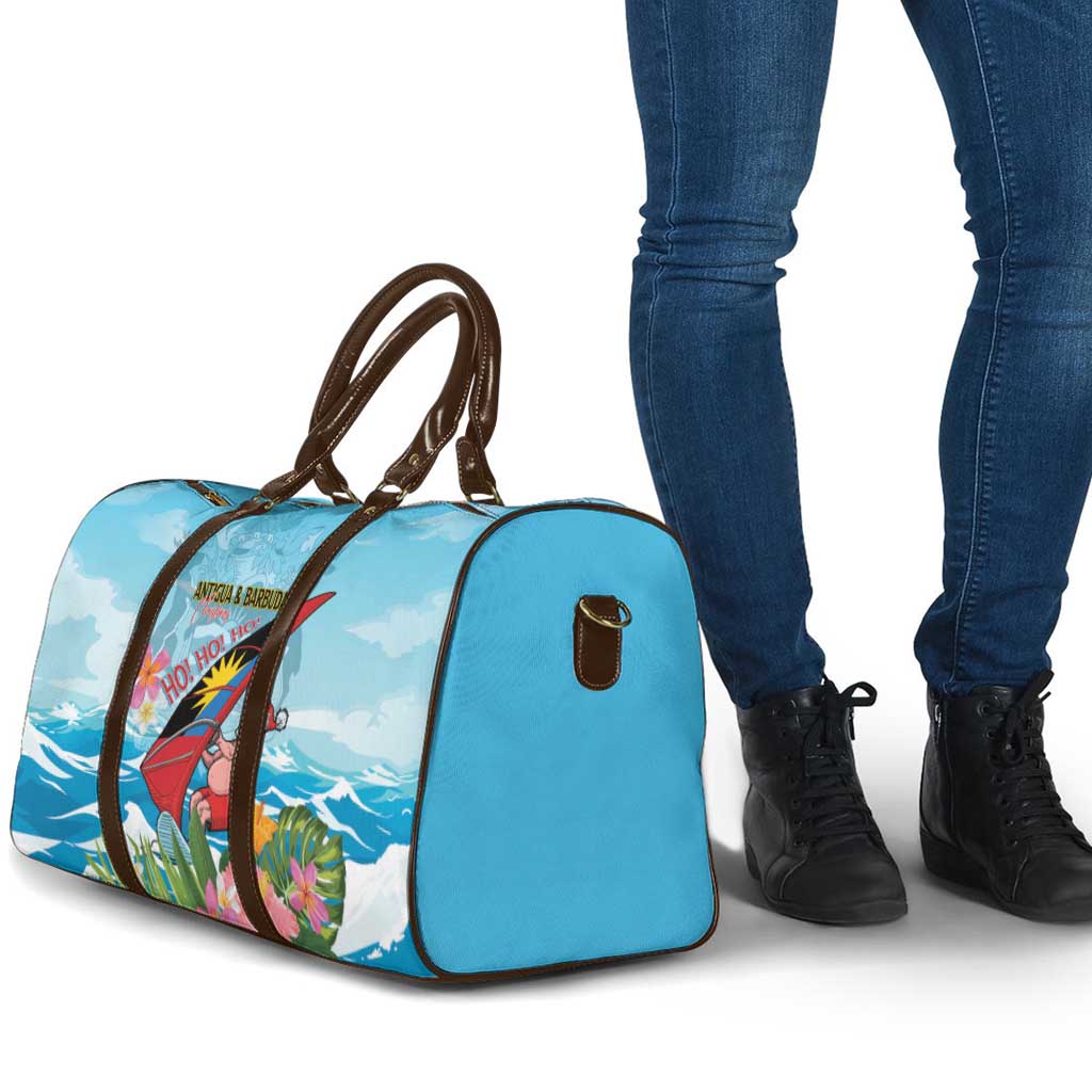 Personalized Antigua and Barbuda Christmas Travel Bag Windsurfing Santa Caribbean Tropical Style - Wonder Print Shop