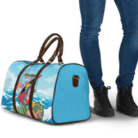 Personalized Antigua and Barbuda Christmas Travel Bag Windsurfing Santa Caribbean Tropical Style - Wonder Print Shop