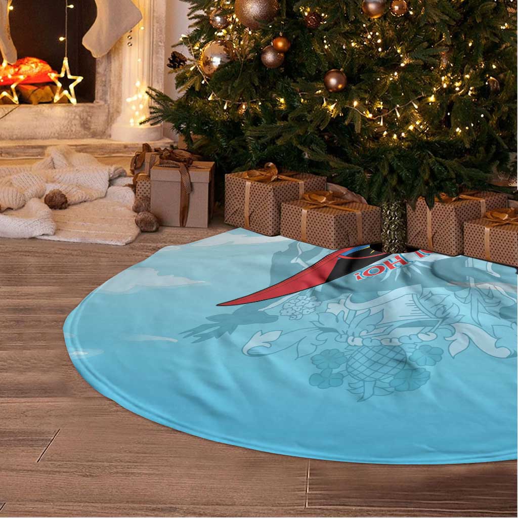 Antigua and Barbuda Christmas Tree Skirt Windsurfing Santa Caribbean Tropical Style - Wonder Print Shop