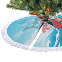 Antigua and Barbuda Christmas Tree Skirt Windsurfing Santa Caribbean Tropical Style - Wonder Print Shop