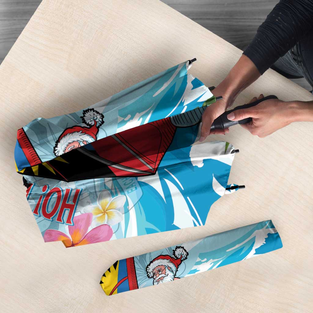 Personalized Antigua and Barbuda Christmas Umbrella Windsurfing Santa Caribbean Tropical Style - Wonder Print Shop