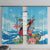 Personalized Antigua and Barbuda Christmas Window Curtain Windsurfing Santa Caribbean Tropical Style - Wonder Print Shop
