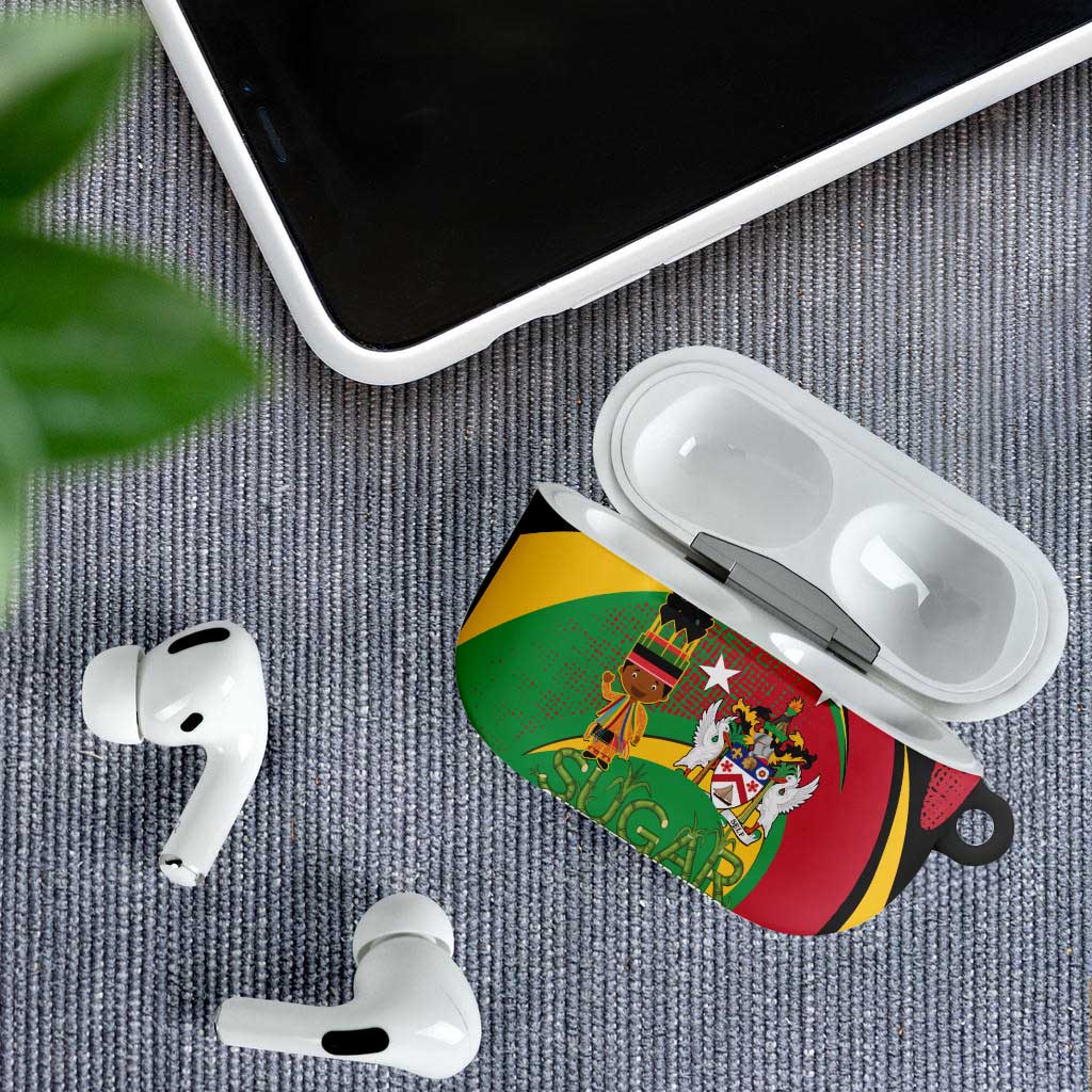 St Kitts and Nevis Sugar Mas AirPods Case Caribbean Masquerade Flag Color - Wonder Print Shop