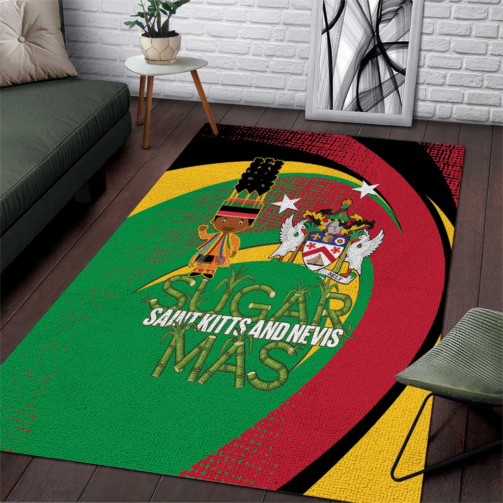St Kitts and Nevis Sugar Mas Area Rug Caribbean Masquerade Flag Color - Wonder Print Shop