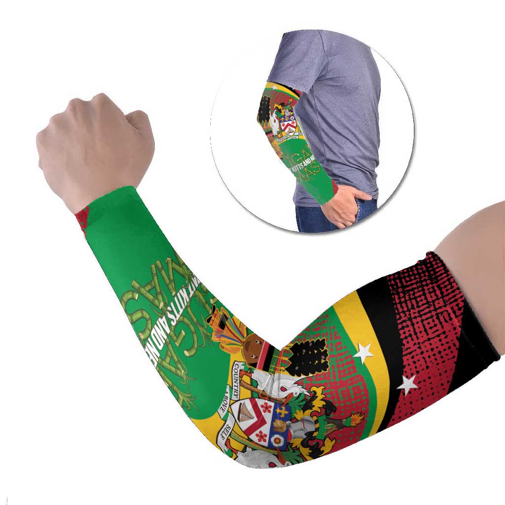 St Kitts and Nevis Sugar Mas Arm Sleeves Caribbean Masquerade Flag Color - Wonder Print Shop