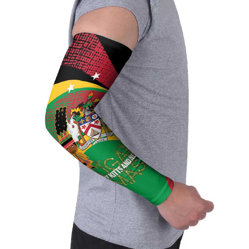 St Kitts and Nevis Sugar Mas Arm Sleeves Caribbean Masquerade Flag Color - Wonder Print Shop