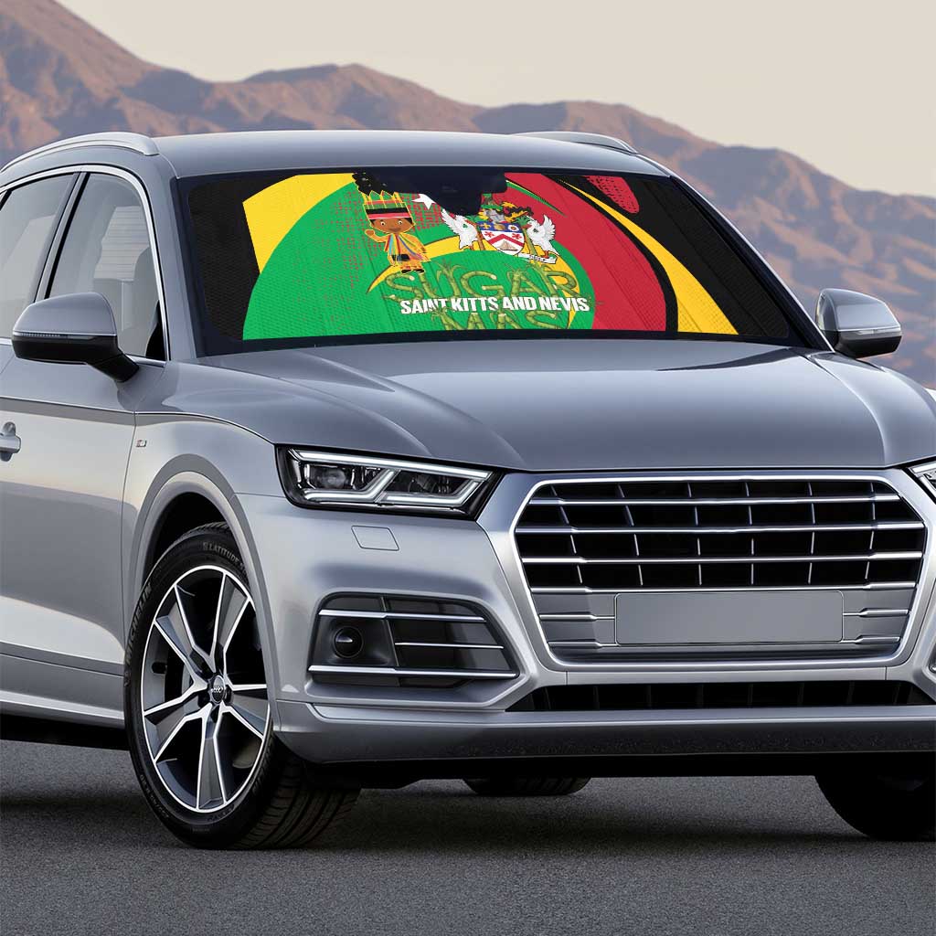 St Kitts and Nevis Sugar Mas Auto Sun Shade Caribbean Masquerade Flag Color - Wonder Print Shop