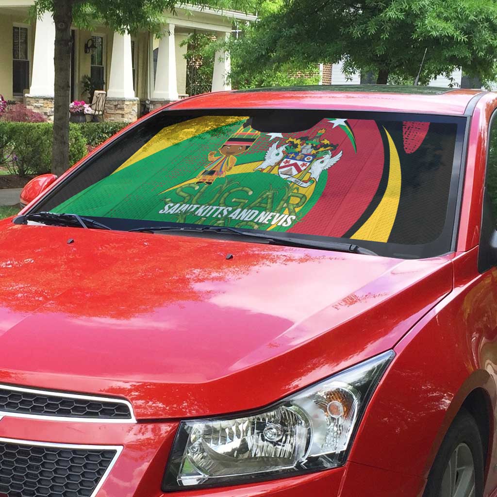 St Kitts and Nevis Sugar Mas Auto Sun Shade Caribbean Masquerade Flag Color - Wonder Print Shop