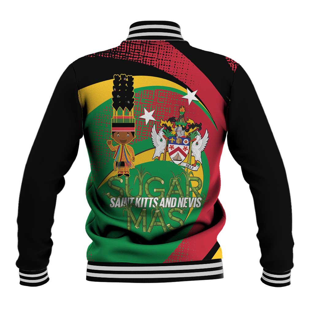 St Kitts and Nevis Sugar Mas Baseball Jacket Caribbean Masquerade Flag Color - Wonder Print Shop