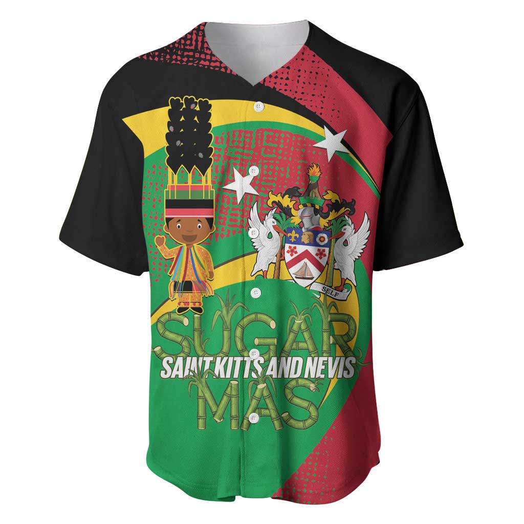 St Kitts and Nevis Sugar Mas Baseball Jersey Caribbean Masquerade Flag Color - Wonder Print Shop