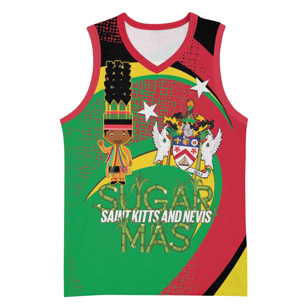 St Kitts and Nevis Sugar Mas Basketball Jersey Caribbean Masquerade Flag Color - Wonder Print Shop