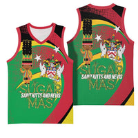 St Kitts and Nevis Sugar Mas Basketball Jersey Caribbean Masquerade Flag Color - Wonder Print Shop