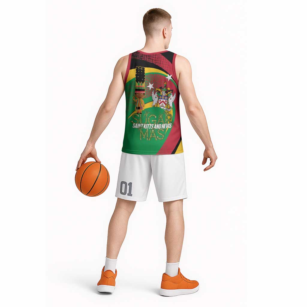St Kitts and Nevis Sugar Mas Basketball Jersey Caribbean Masquerade Flag Color - Wonder Print Shop