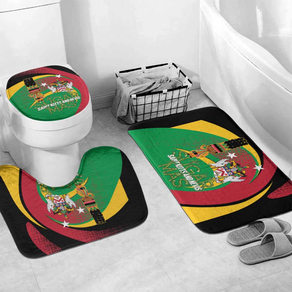St Kitts and Nevis Sugar Mas Bathroom Set Caribbean Masquerade Flag Color - Wonder Print Shop