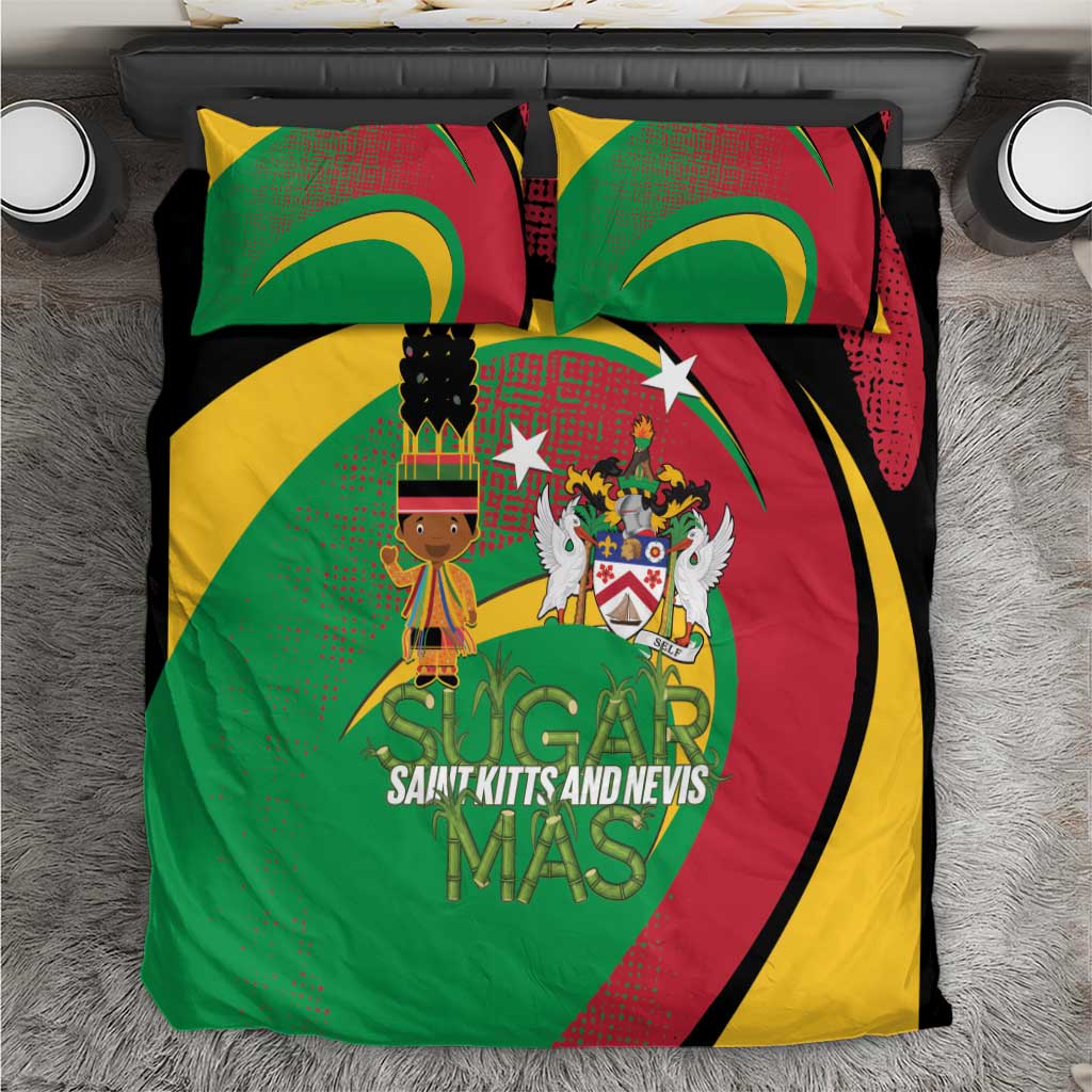 St Kitts and Nevis Sugar Mas Bedding Set Caribbean Masquerade Flag Color - Wonder Print Shop