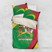 St Kitts and Nevis Sugar Mas Bedding Set Caribbean Masquerade Flag Color - Wonder Print Shop