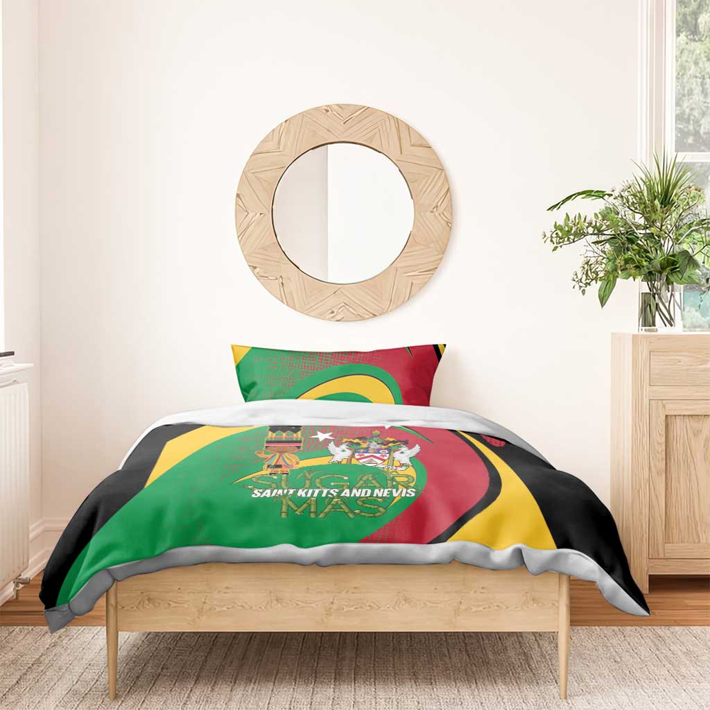 St Kitts and Nevis Sugar Mas Bedding Set Caribbean Masquerade Flag Color - Wonder Print Shop