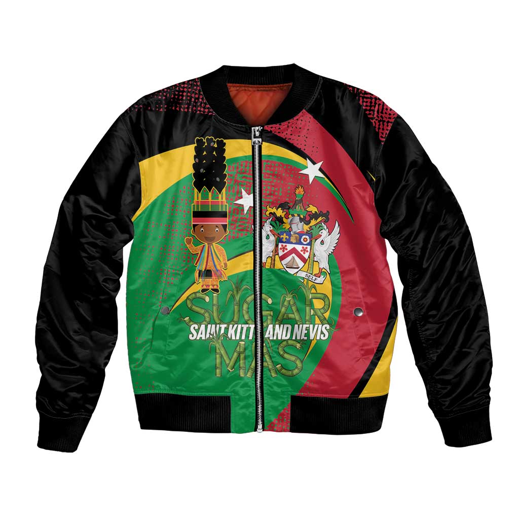 St Kitts and Nevis Sugar Mas Bomber Jacket Caribbean Masquerade Flag Color - Wonder Print Shop